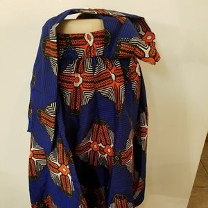 African print skirt.